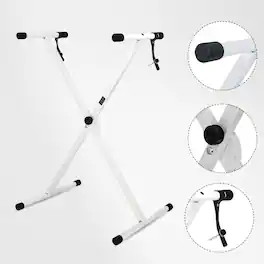 5 CORE - Keyboard Stand X Shape Height Adjustable Foldable Portable Key Board DJ Controller Stands - White