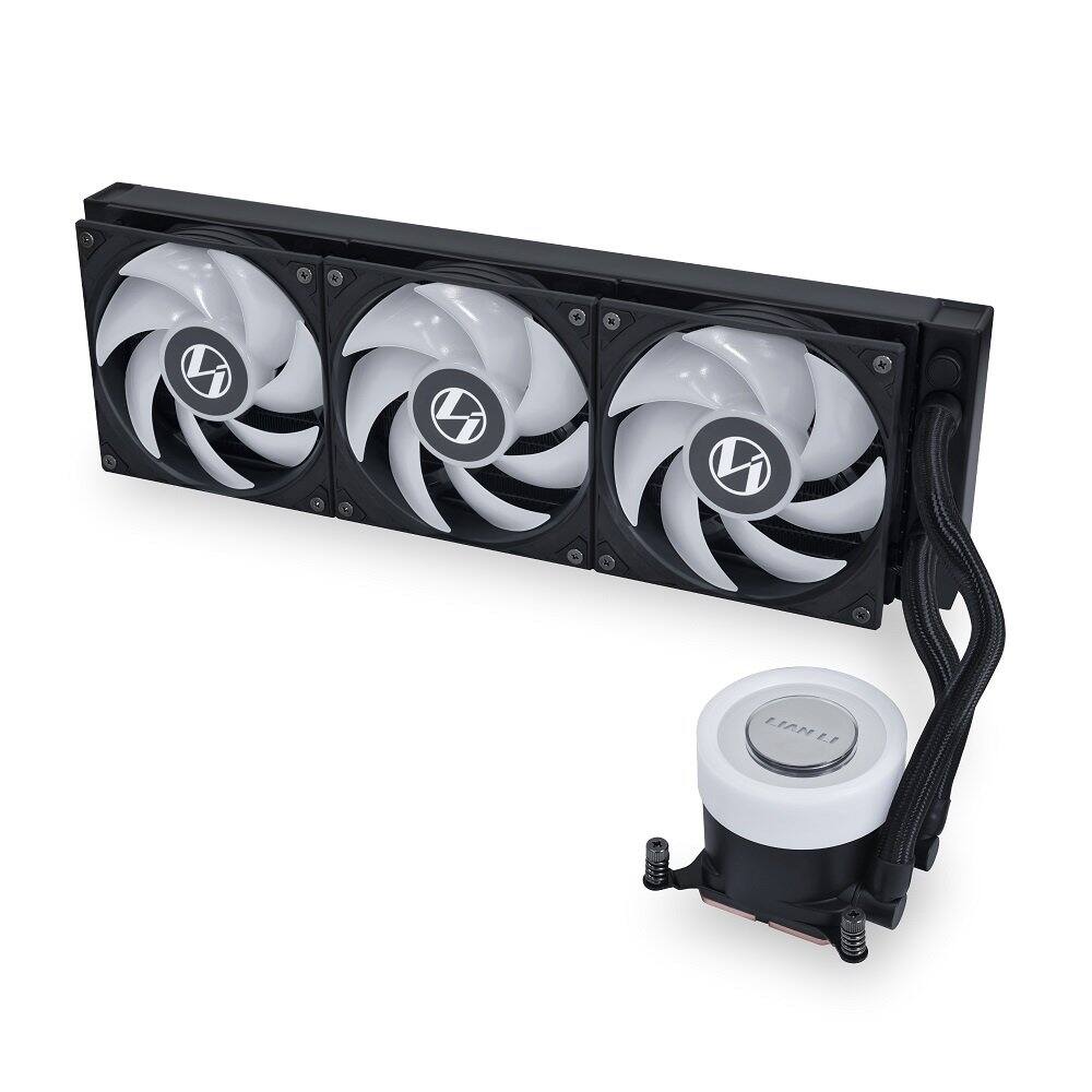 Left. Lian Li - Galahad II Lite 360mm RGB Fan Liquid CPU Cooler - Black.
