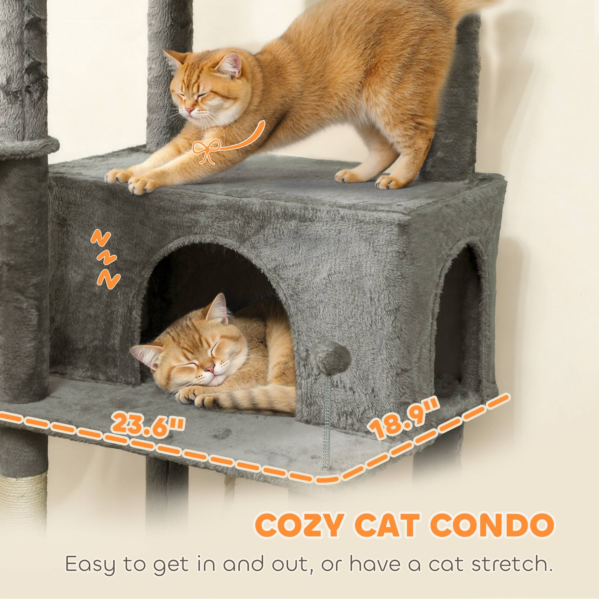 COZY CAT CONDO

Easy to get in and out, or have a cat stretch.

23.6" x 18.9"