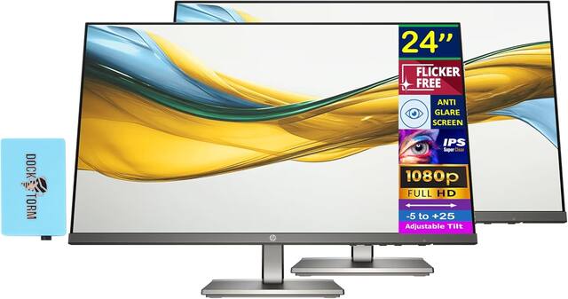 24" Flicker Free Anti Glare Screen Dock Torm HP IPS Super Clear 1080p Full HD -5 to +25 Adjustable Tilt