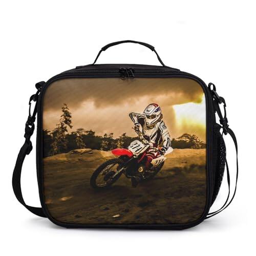 Front. Vulpecula Spade - Dirt Bike Insulated Lunch Bag,Motocross Sport Motorcycle Vehicle Lunch Box Cooler Thermal Reusable Tote Food Container.