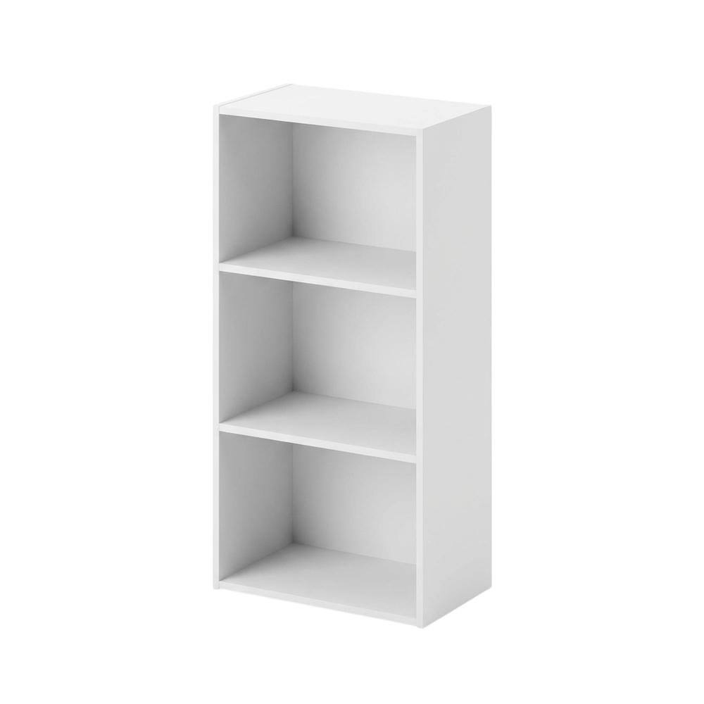Back. FurniFact - Wood 3-Tier Open Shelf Closet & Clothing Storage Organizer - White.