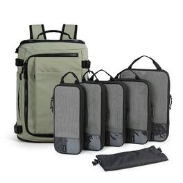 Bagsmart - Blast Travel Backpack with Packing Cubes Set, Carry On Luggage Backpack for Travel, Work & Weekend Trips - Mossy
