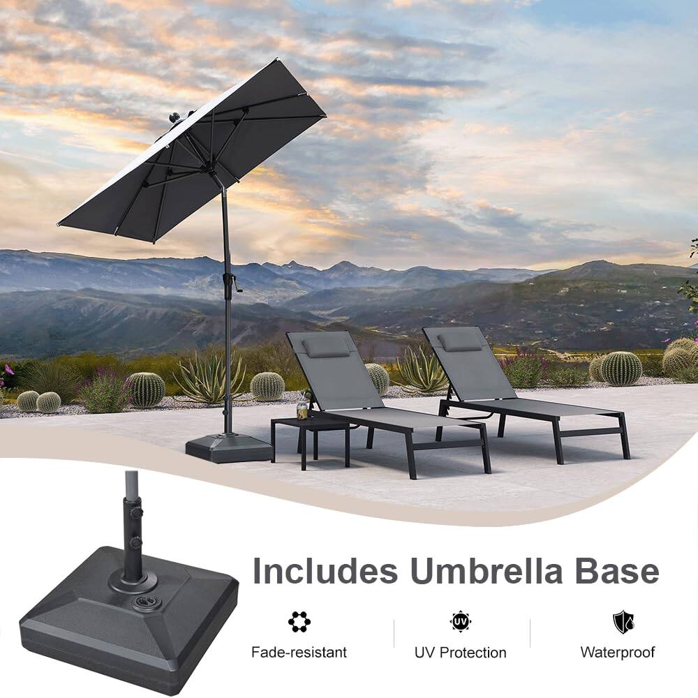Includes Umbrella Base  
- Fade-resistant  
- UV Protection  
- Waterproof