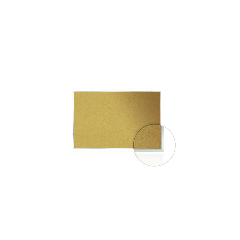 Angle. Ghent - Ghent Natural Cork Bulletin Board with Aluminum Frame, 3'H x 4'W.