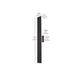 Elegant Lighting - Waylen 4.5 x 34 inch Outdoor Wall Sconce - Black