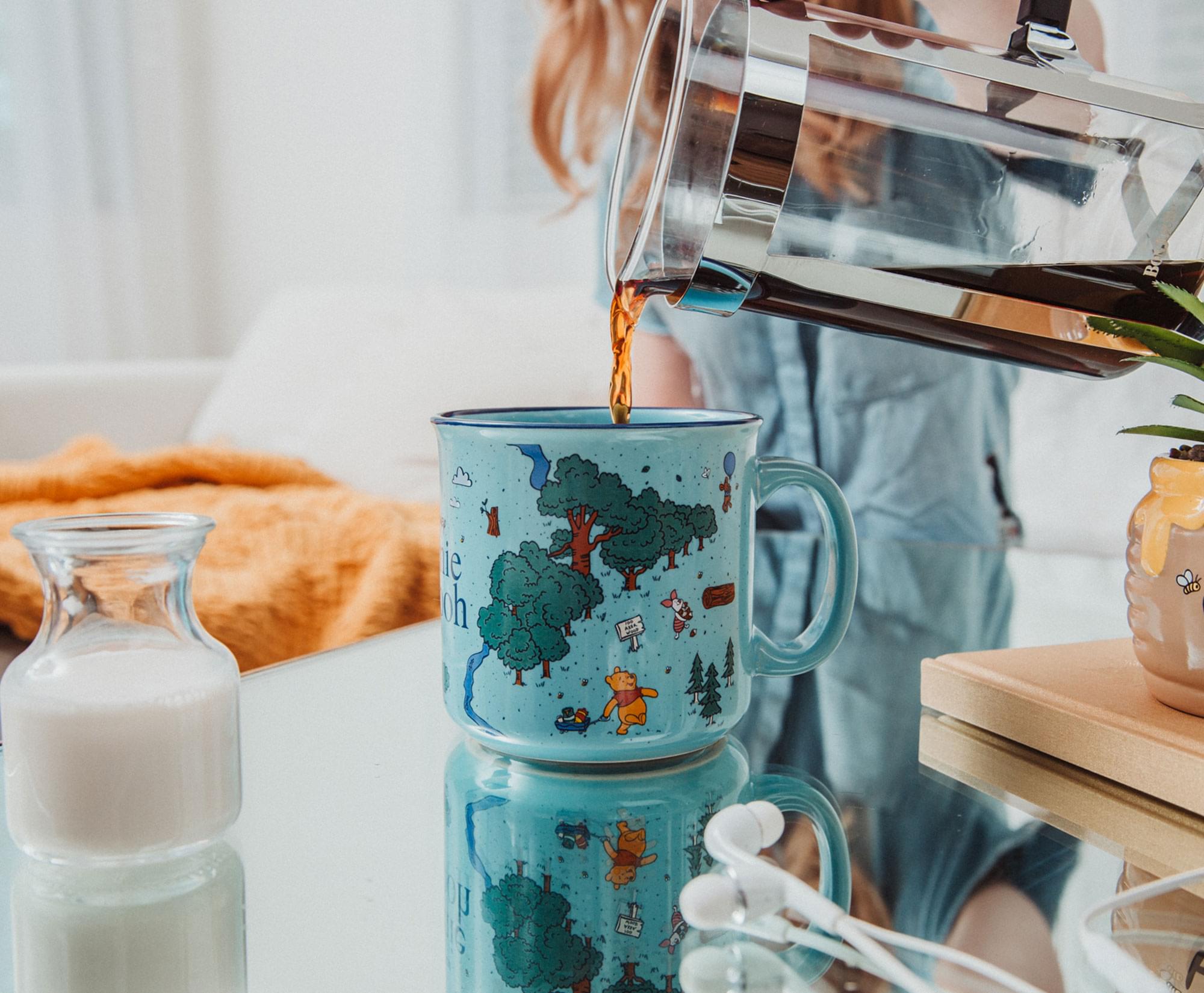 Alt View 3. Disney - Disney Winnie the Pooh Map of the Hundred Acre Wood Ceramic Mug | Holds 20 Ounce - Blue.