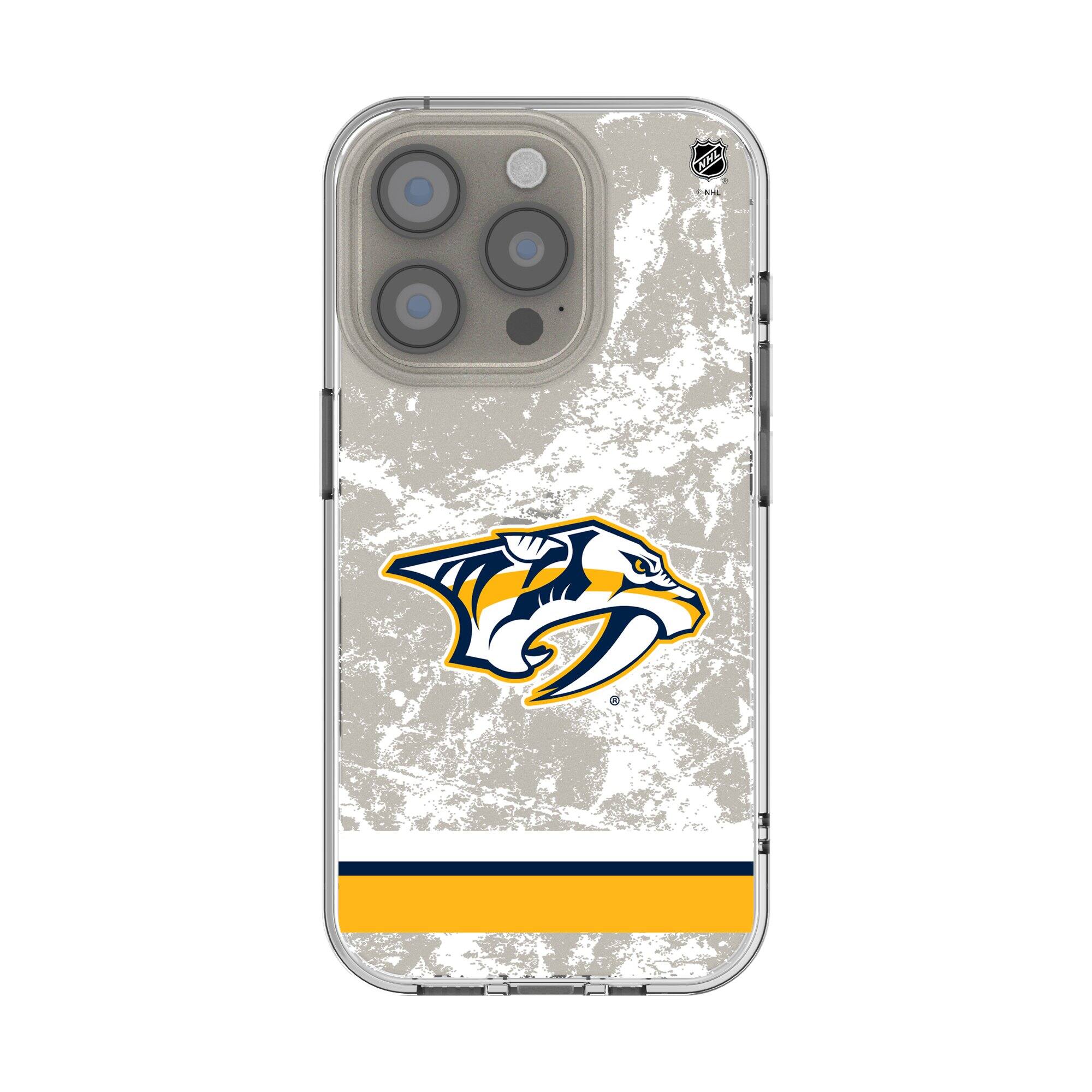 Front. Keyscaper - Nashville Predators iPhone Stripe Clear Ice Case - 13 mini - Multicolor.