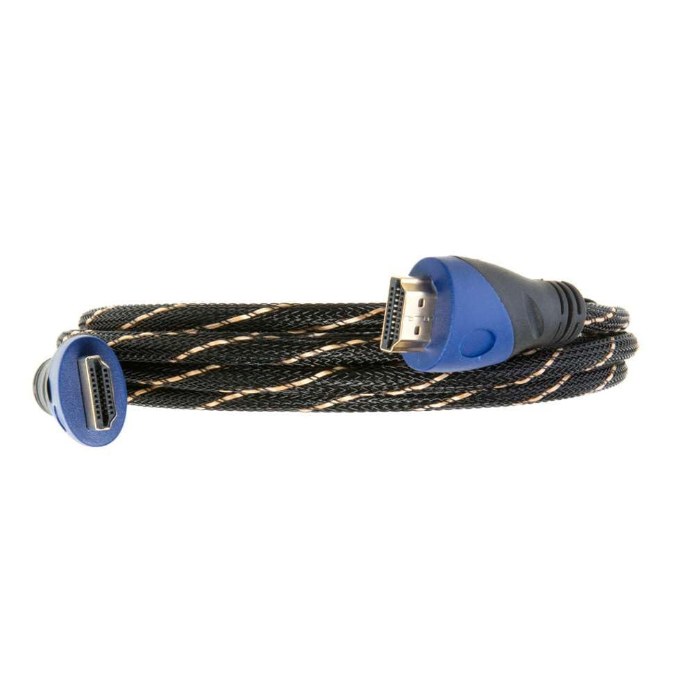 Alt View 4. Cables Direct Online - 15FT HDMI 2.0 Cable 4K 60Hz HDR High-Speed 18Gbps Ethernet ARC Gold-Plated UHD Premium Mesh Jacket for TV Gaming Laptop - Black/Gold Striped.