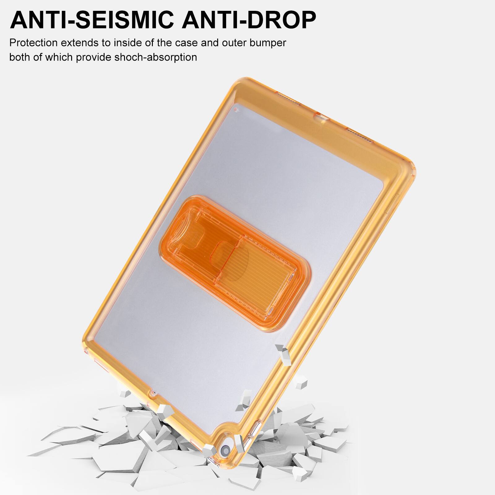 ANTI-SEISMIC ANTI-DROP  
Protection extends to inside of the case and outer bumper both of which provide shock-absorption