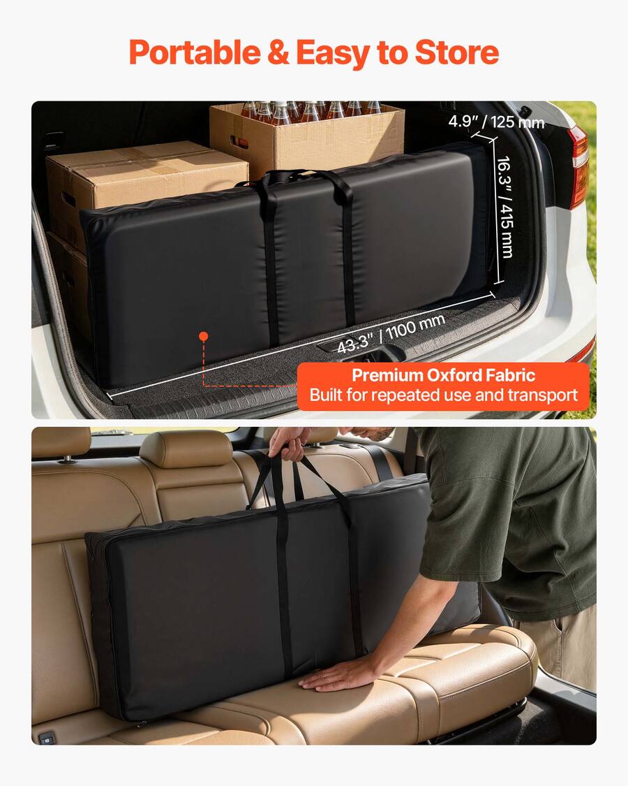 VEVOR Folding Portable Bar Table, 43.3 x 15.2 x 34.8 in, with Carry Bag ...