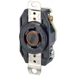 Leviton - 20 Amp 125V Flush-Mount Locking Receptacle V-0-MAX 2410 - Black