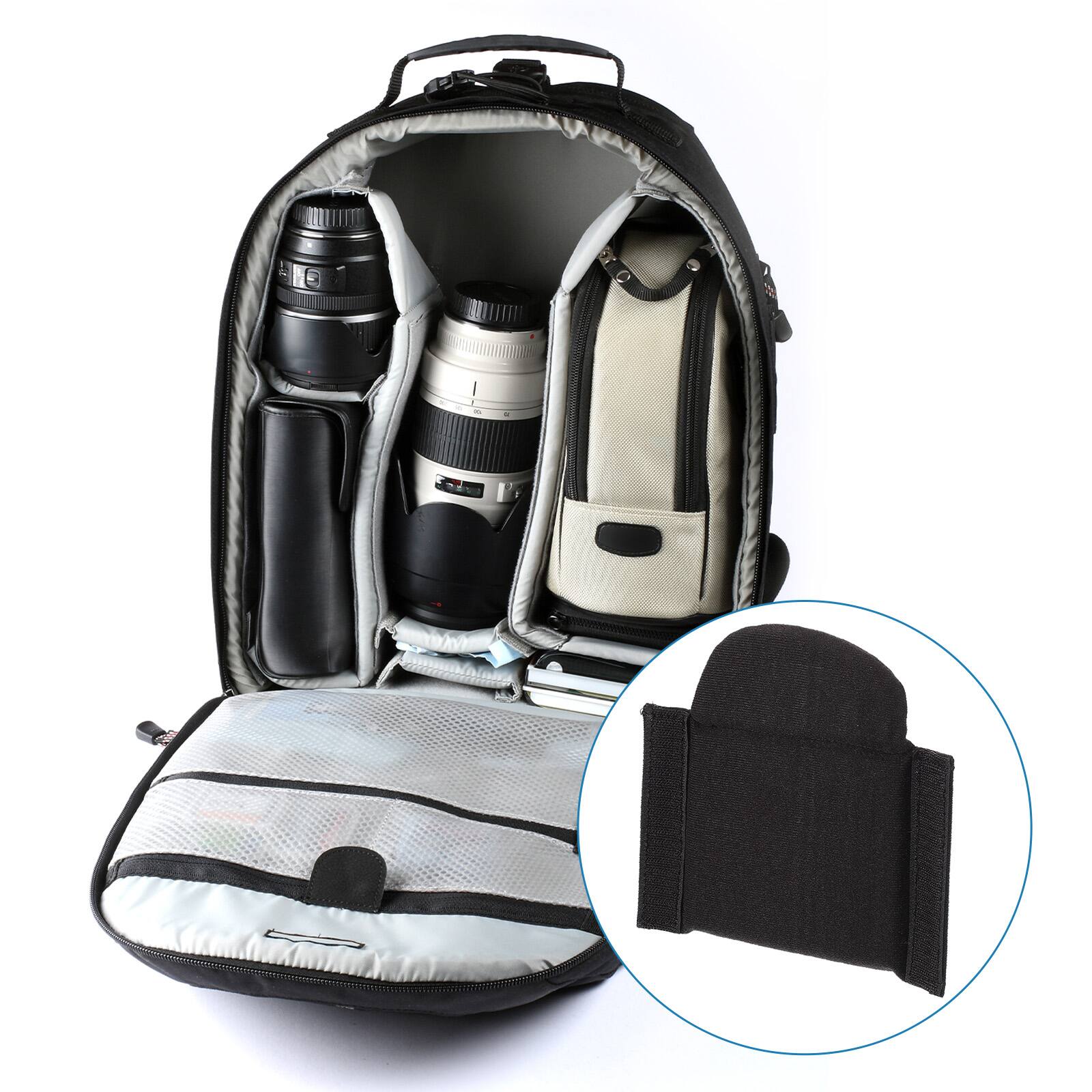 Alt View 5. Unique Bargains - Camera Bag Divider, 2pcs 6.5"x6.3"x0.55" Shockproof Insert for Nikon DSLR - Black.