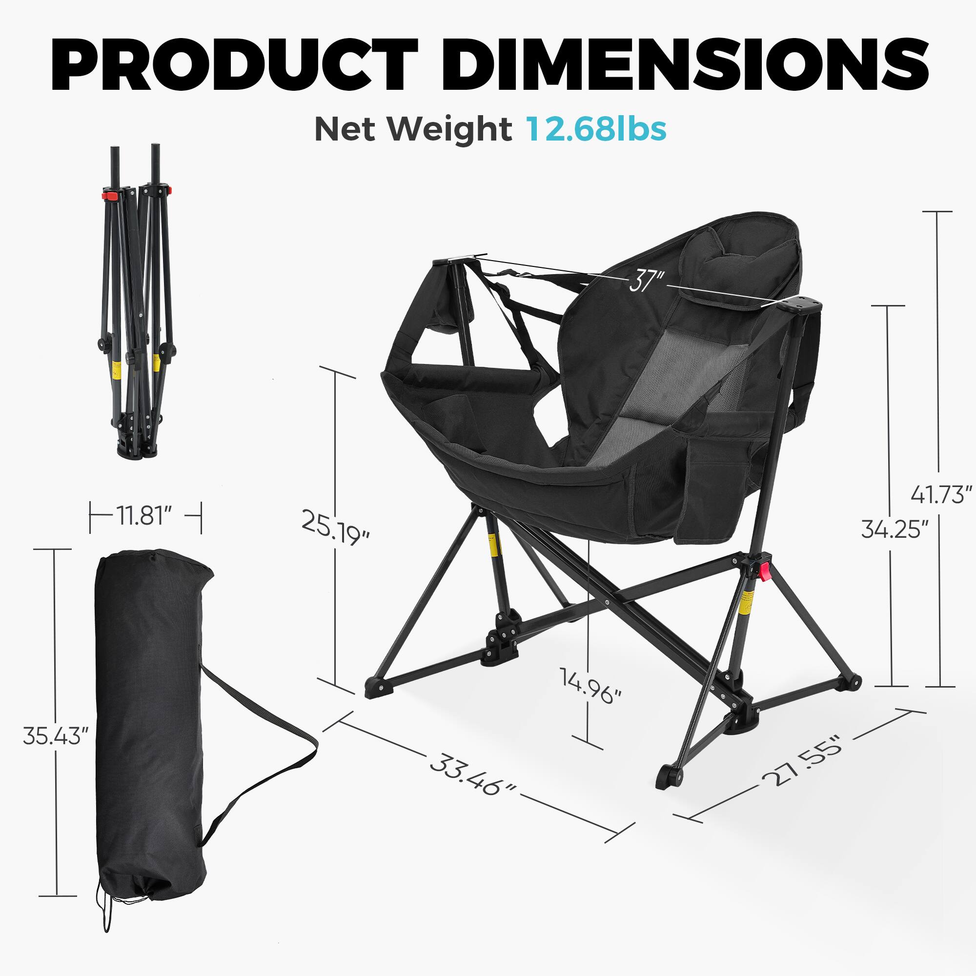 PRODUCT DIMENSIONS  
Net Weight 12.68lbs  
37"  
11.81"  
25.19"  
41.73"  
34.25"  
35.43"  
14.96"  
33.46"  
27.55"