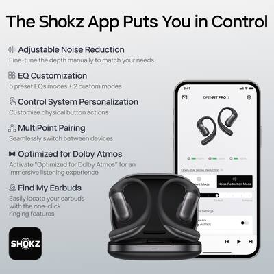 Shokz OpenFit Pro Open Ear True Wireless Bluetooth Active Noise Shokz OpenFit Pro Open Ear True Wireless Bluetooth Active Noise
