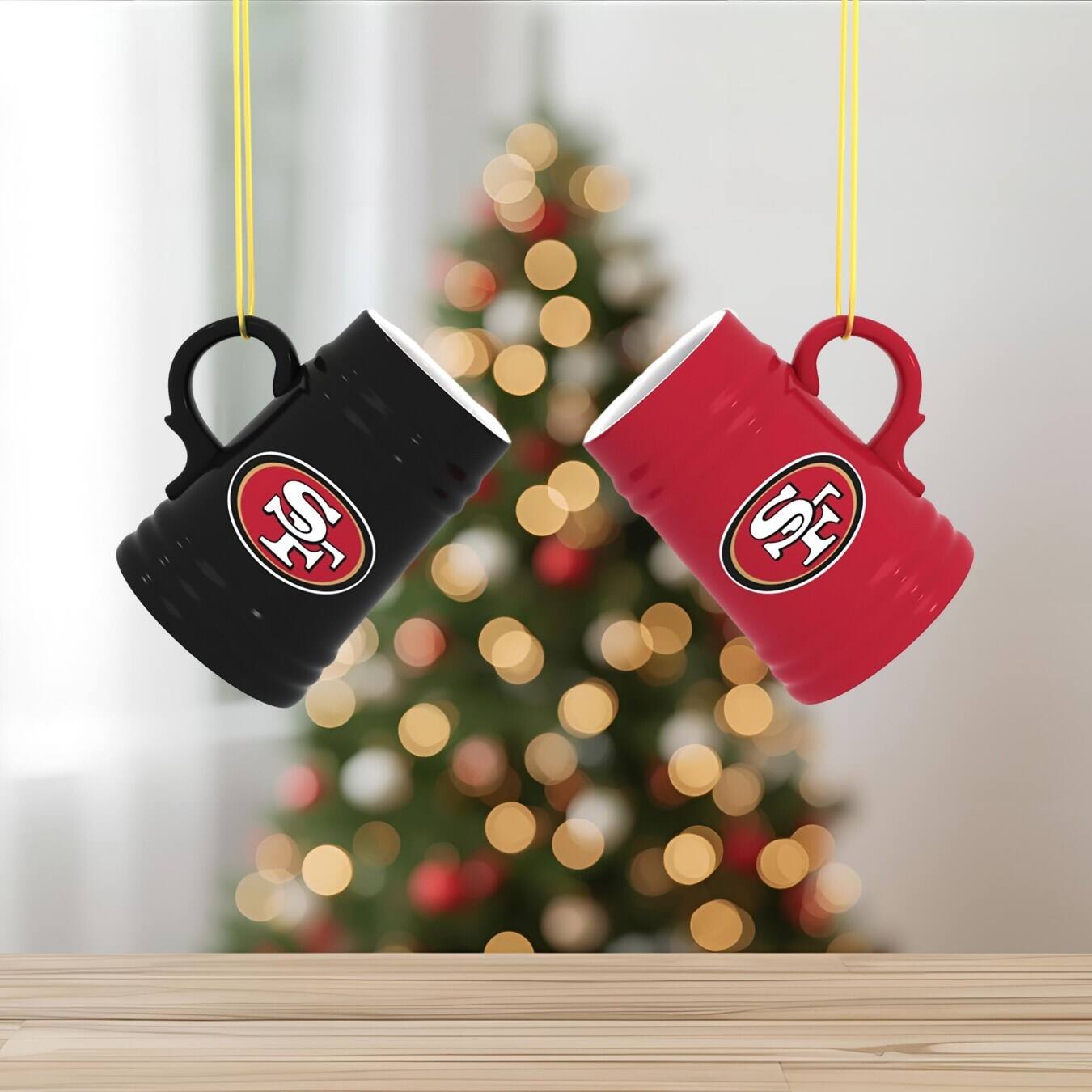 Alt View 1. Evergreen Enterprises - San Francisco 49ers Two-Pack 3" Mini Stein Ornament Set - Multicolor.