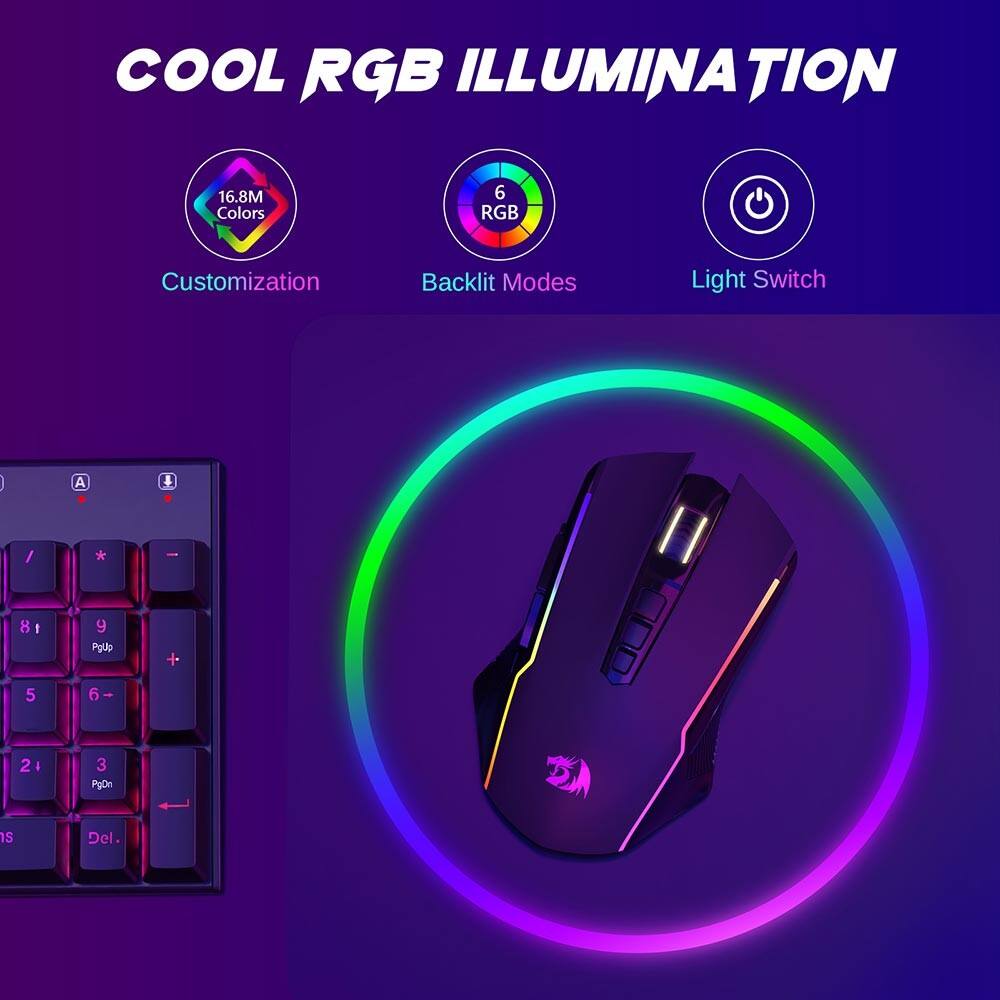 COOL RGB ILLUMINATION  
16.8M Colors  
6 RGB Customization  
Backlit Modes  
Light Switch