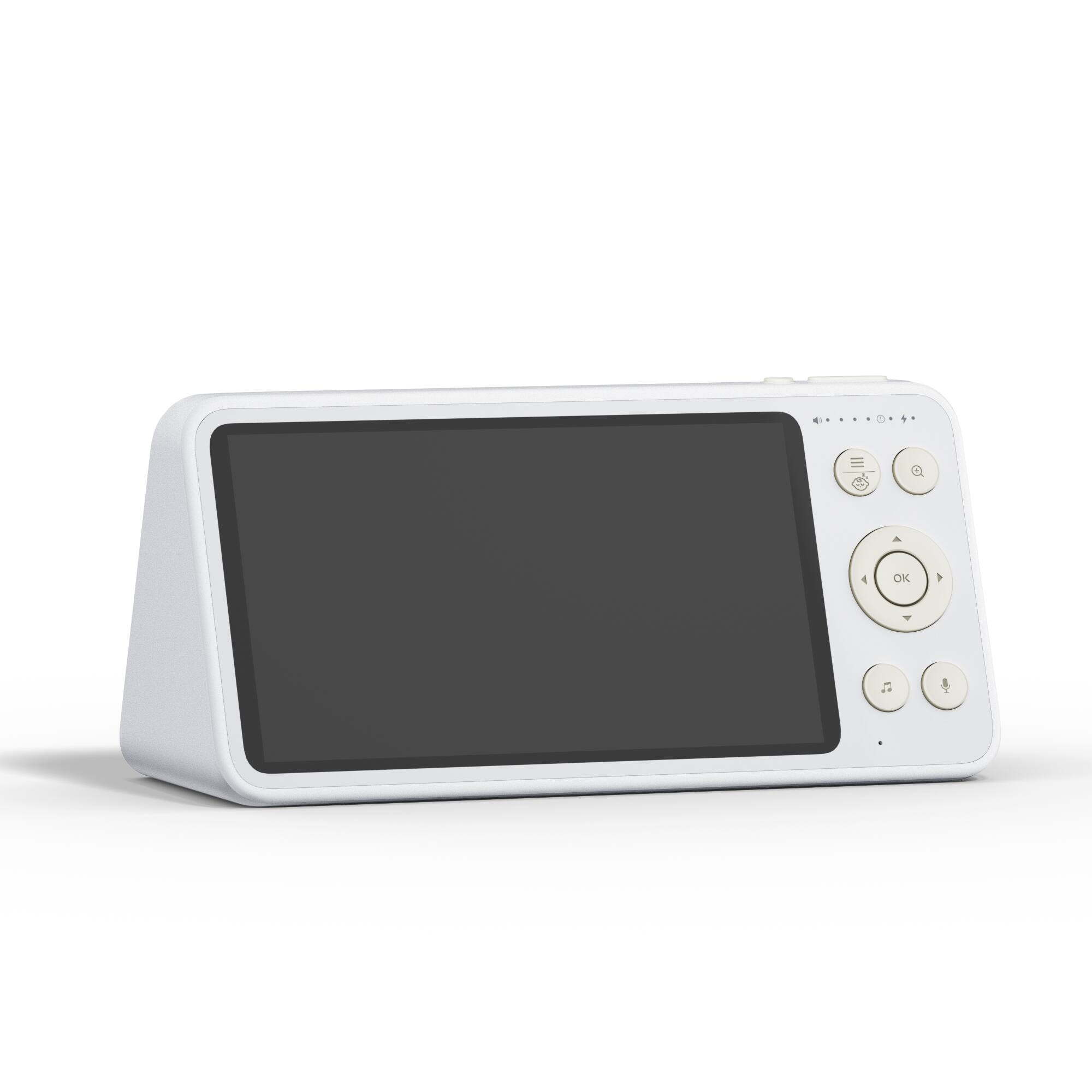 Left. bonoch - 1440p Baby Monitor with 2 Cameras and 5.5'' Split Screen 240h Lasting No WiFi with Camera Stand - White.