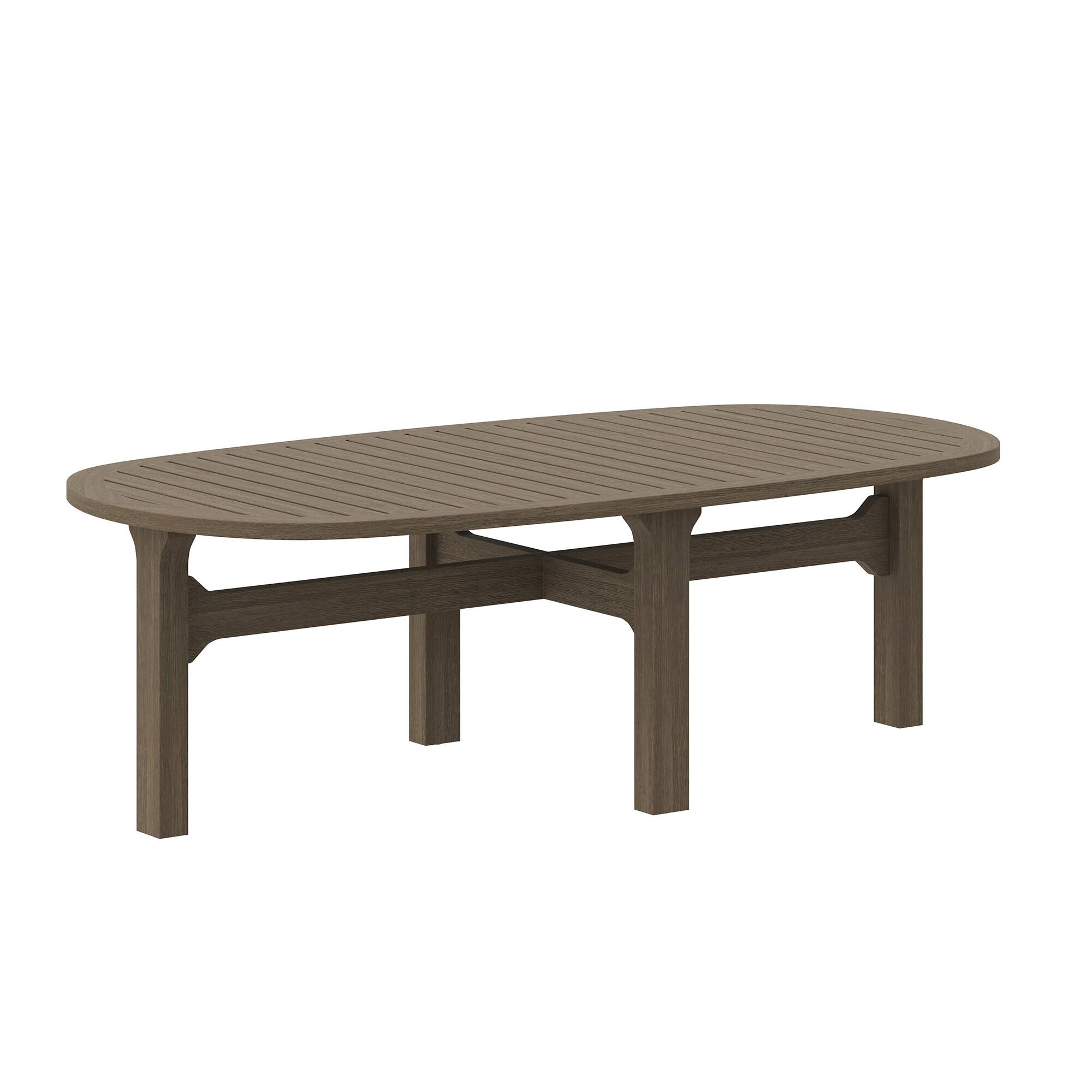 Angle. Modway - Saratoga Oval Outdoor Patio Teak Wood Coffee Table by Modway - Weathered Gray.