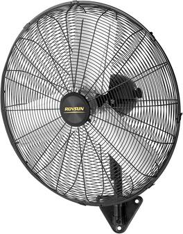 Winado - 24inch High Velocity Wall Mount Fan Oscillating, Industrial Fan with 3 Speeds Ventilation, Copper Motor, Max 6710 CFM - Black