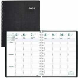 Rediform - Weekly Monthly 13 Month December 2025 to December 2026 8 1/2 x 11 Twin Wire Black Heavy Duty Planner