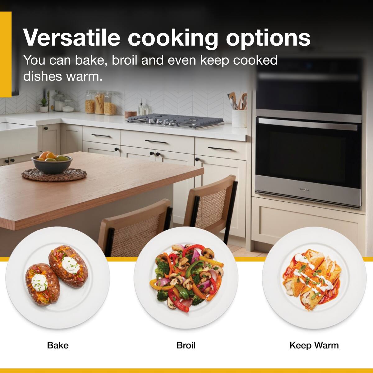 Alt View 2. Whirlpool - Whirlpool - 6.4 Total Cu. Ft. Combo Self-Cleaning Wall Oven .- Stainless Steel - Stainless Steel.