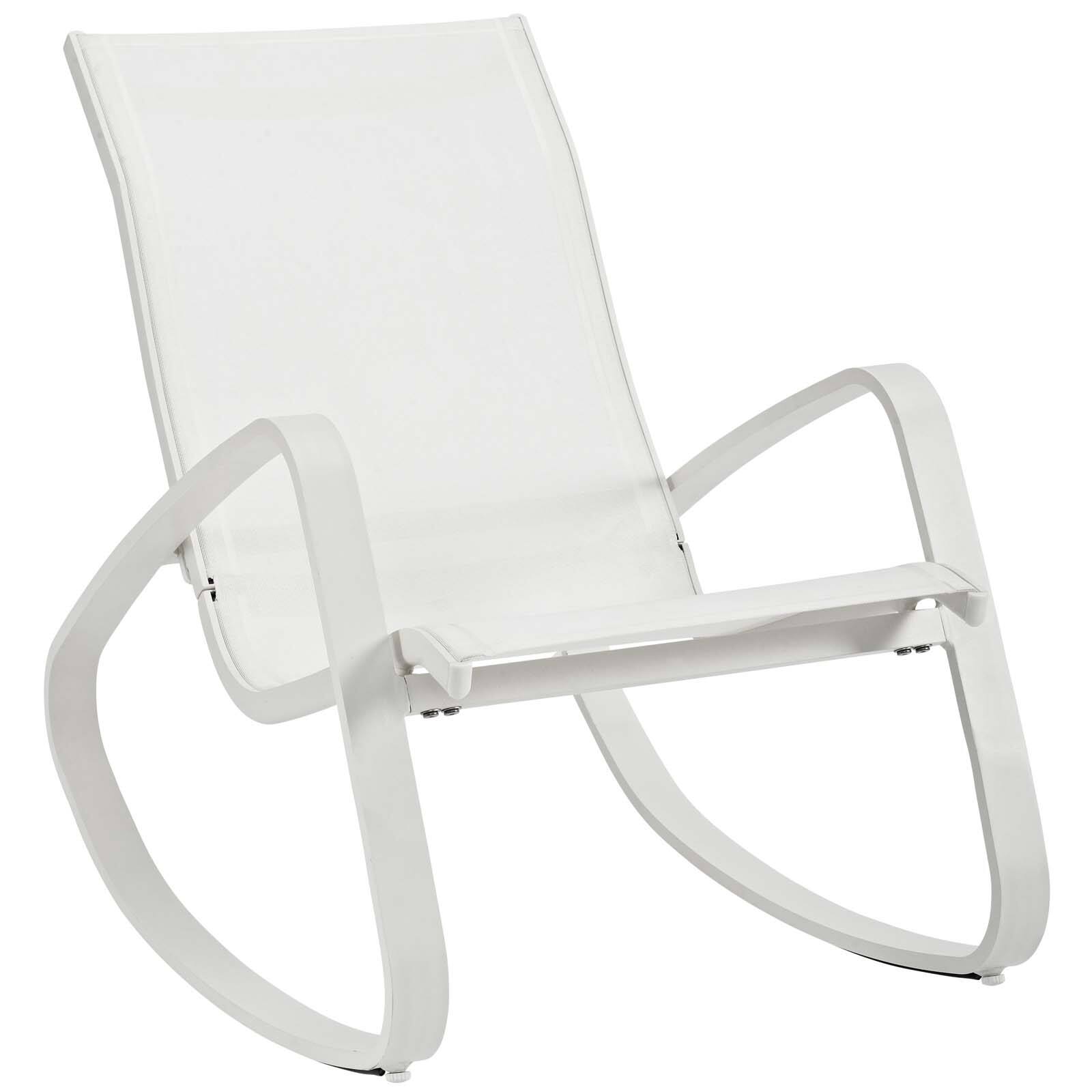 Angle. Modway - Traveler Rocking Outdoor Patio Mesh Sling Lounge Chair by Modway - White White.