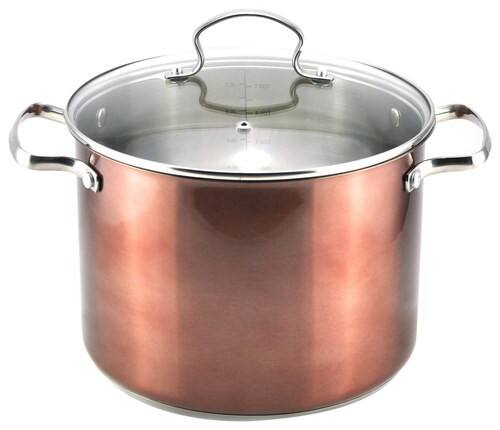 Front Standard. Kevin Dundon - 8-Quart Stock Pot with Lid - Copper.