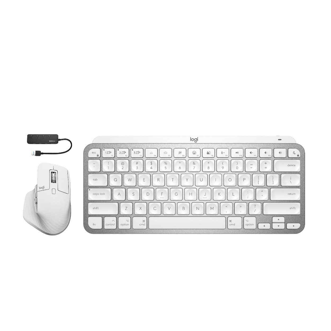 Logitech - MX Keys Mini for Mac Wireless Keyboard (Gray) with Mouse Bundle - Grey