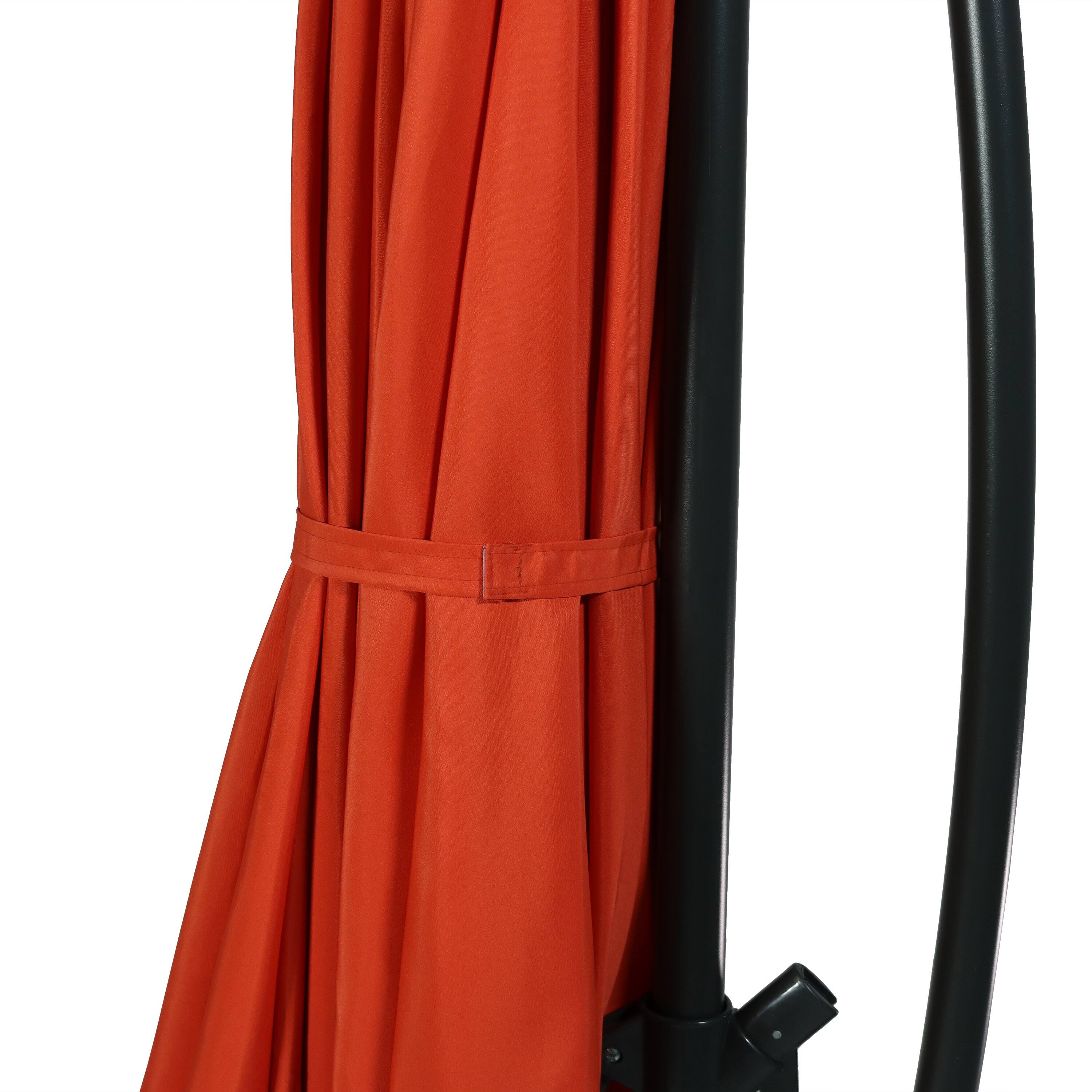 Alt View 7. Sunnydaze - 10 ft Cantilever Offset Steel Patio Umbrella with Crank - Burnt Orange.