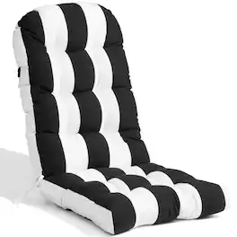 Crestlive Products - Outdoor High Back Adirondack Rocking Chair Cushions - Black White