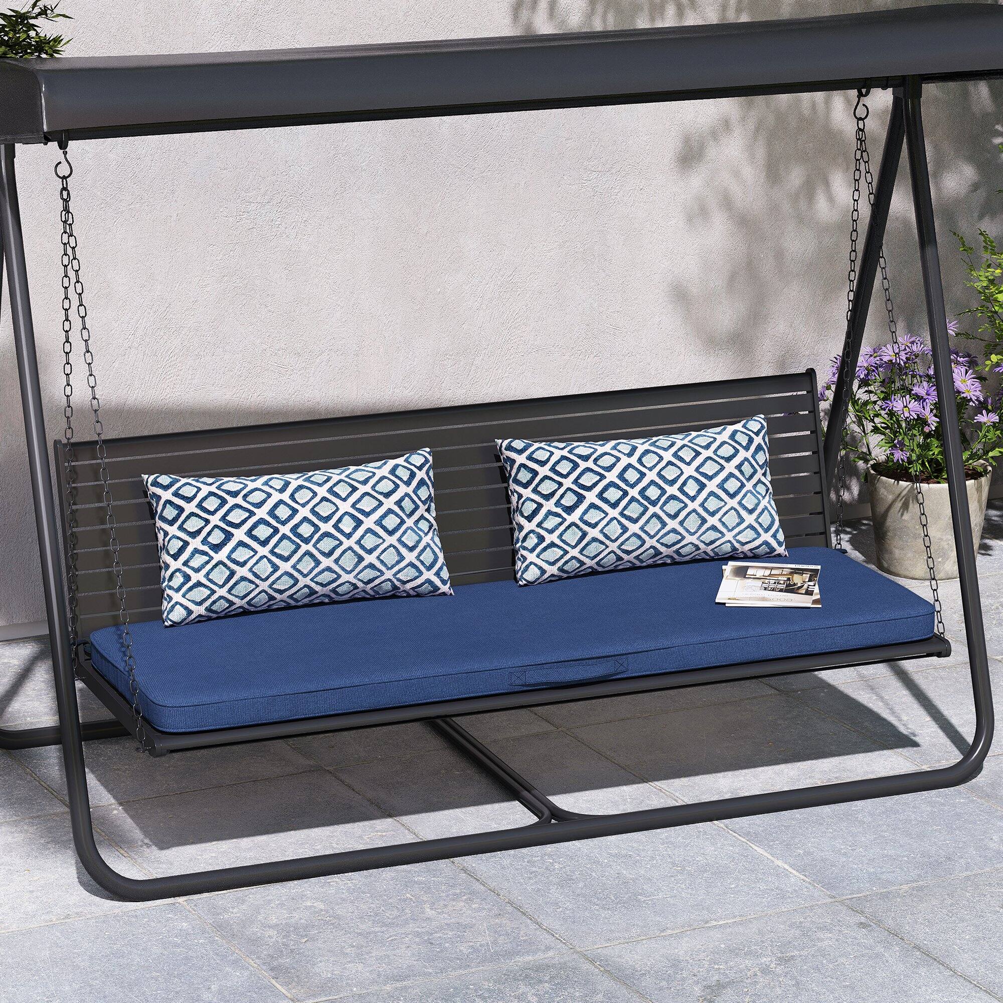Alt View 4. Crestlive Products - Crestlive Products Outdoor Settee Bench Seat Cushion Patio Swing Cushion Loveseat Cushion - Navy.