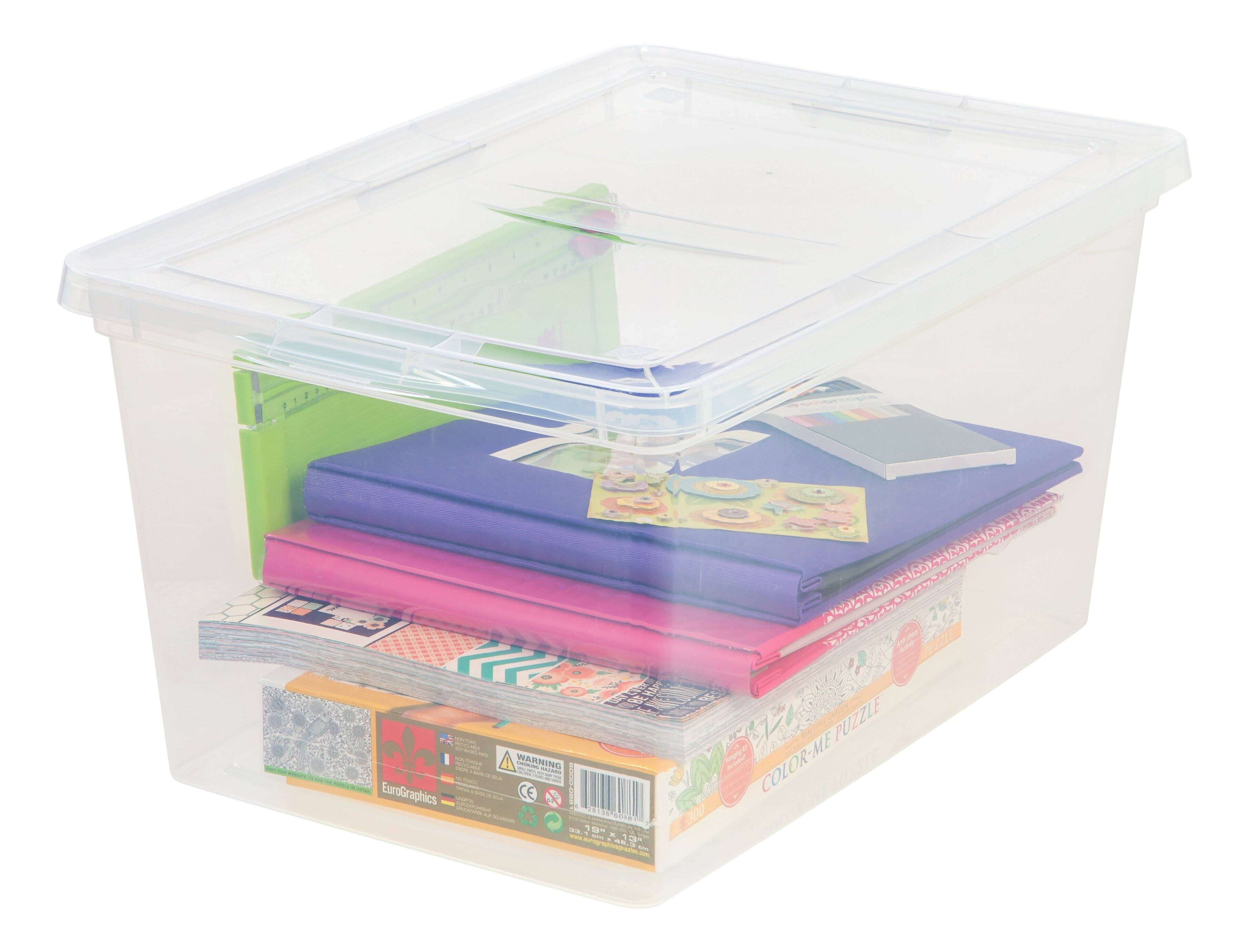 IRIS USA Plastic Storage Bin Tote Organizing Container with Latching ...