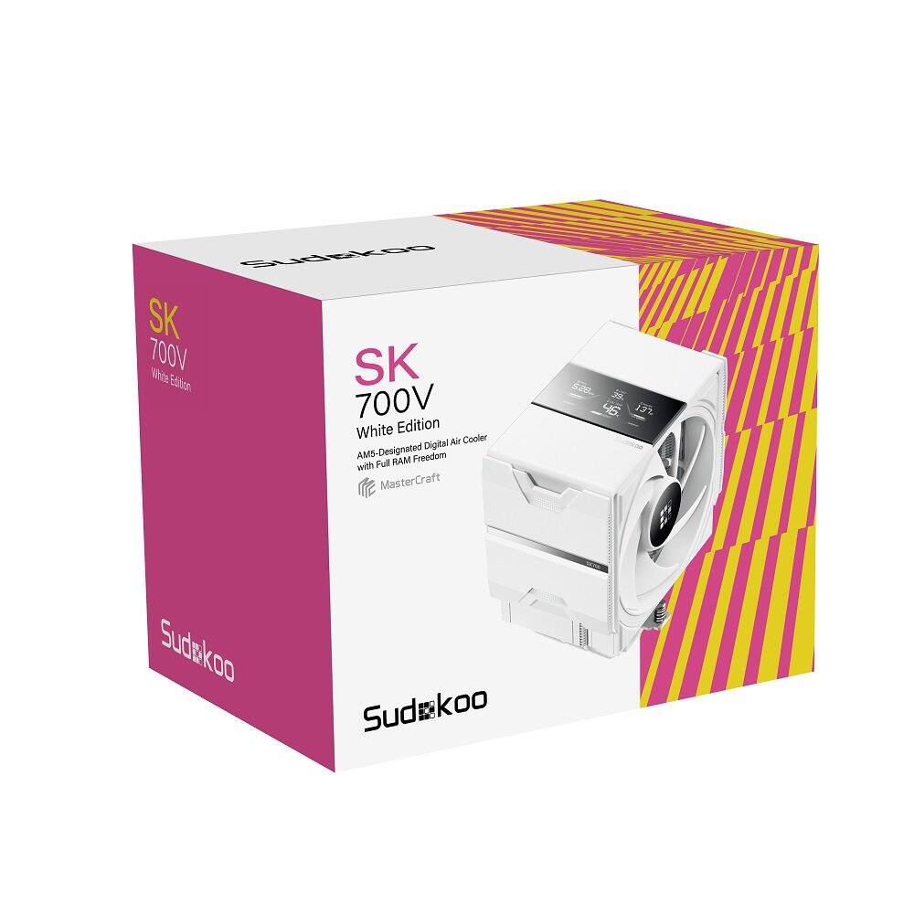 Sure, here is the corrected and grouped text:

---

**Sudskoo**

**SK 700V White Edition**

**AMG-Designed Digital Air Cooler with Full RAM Freedom**

**MasterCraft**

---

**Sudskoo**

---

**SK 700V White Edition**

**AMG-Designed Digital Air Cooler with Full RAM Freedom**

**MasterCraft**