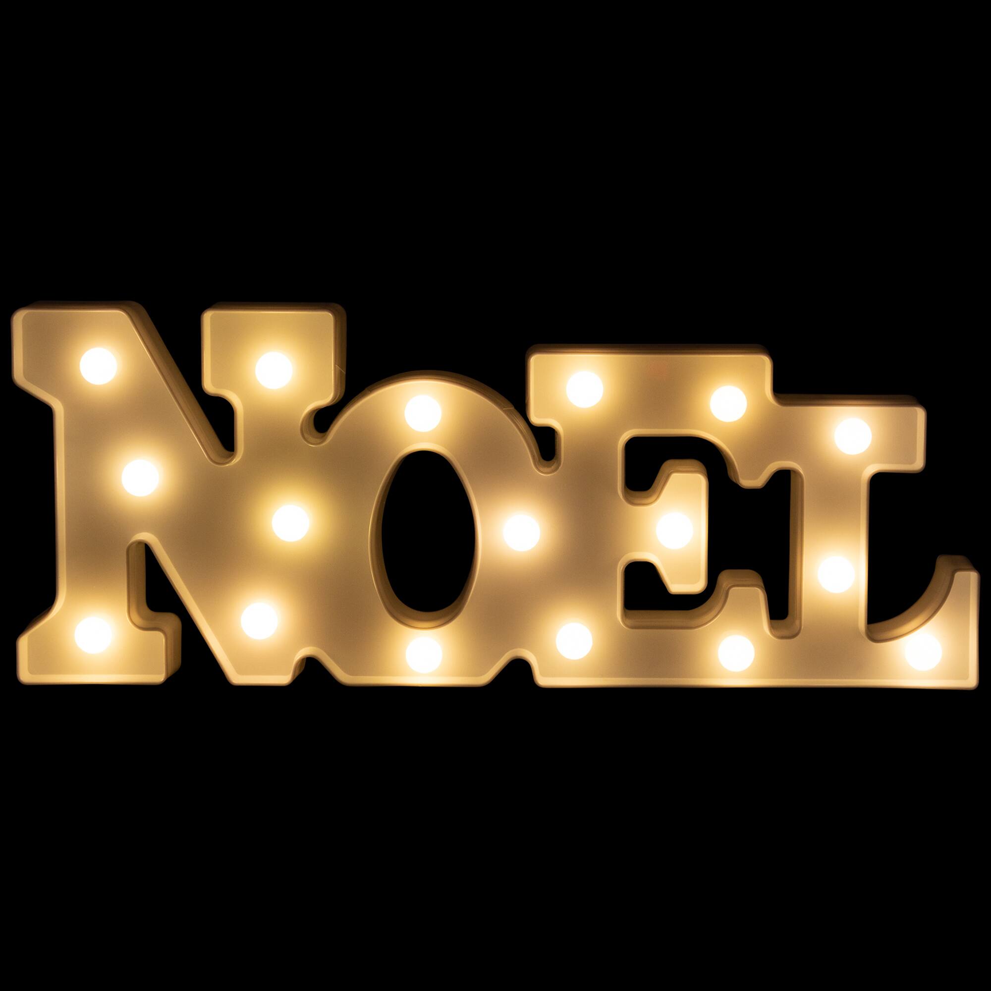 Front. Northlight - LED Lighted NOEL Christmas Marquee Wall Sign - 17" - White - White.