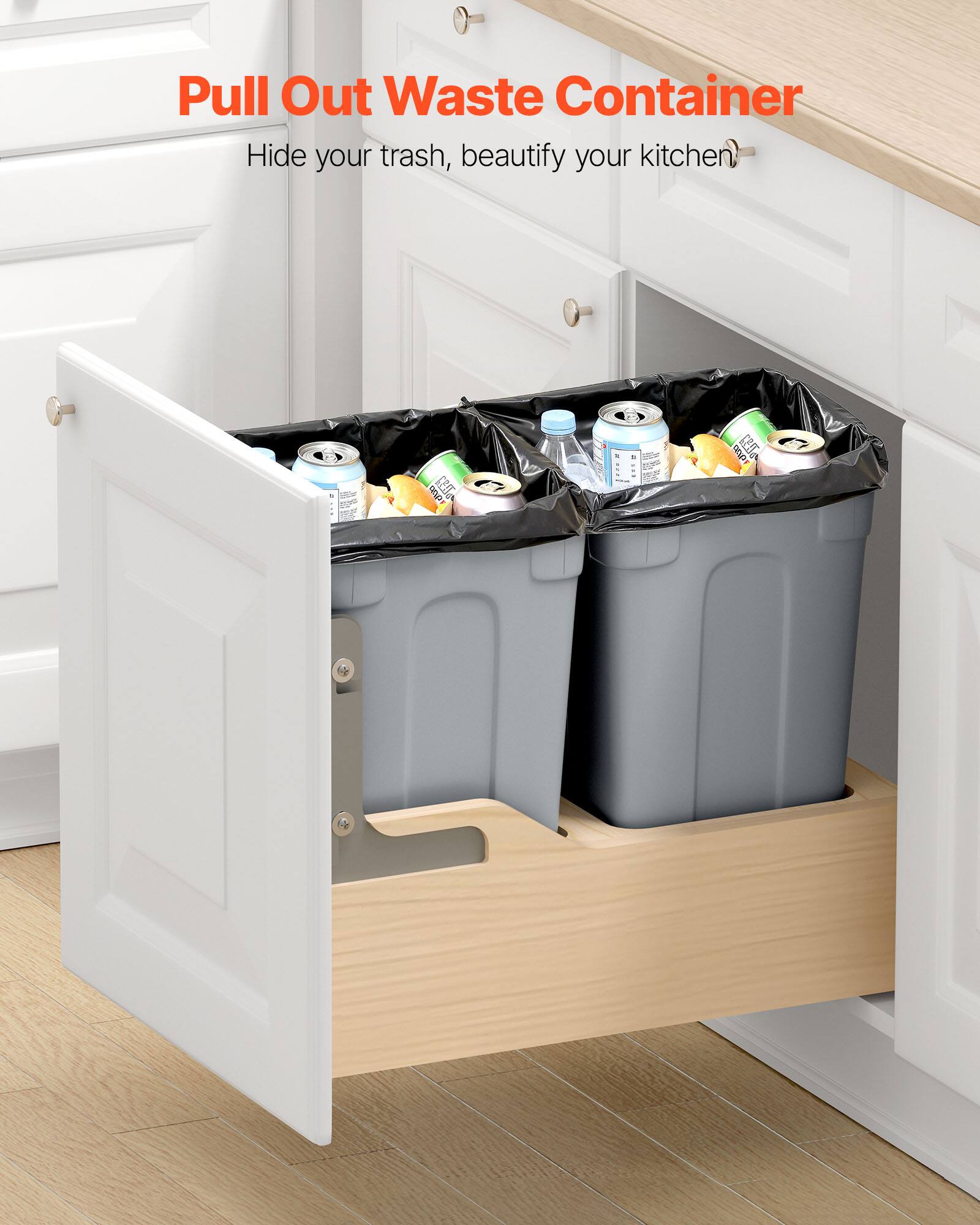 Pull Out Waste Container  
Hide your trash, beautify your kitchen