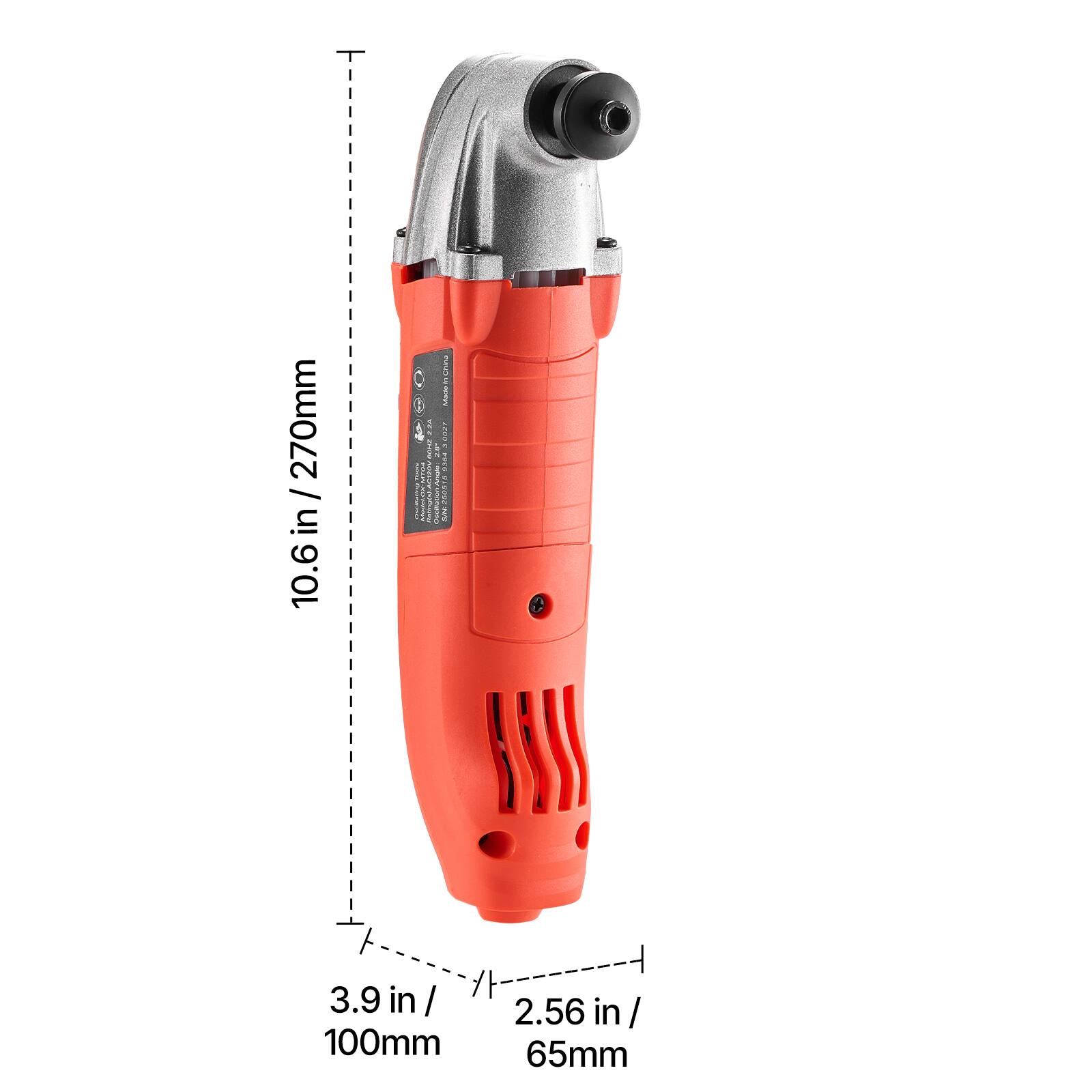 270mm / 10.6 in  
3.9 in / 100mm  
2.56 in / 65mm