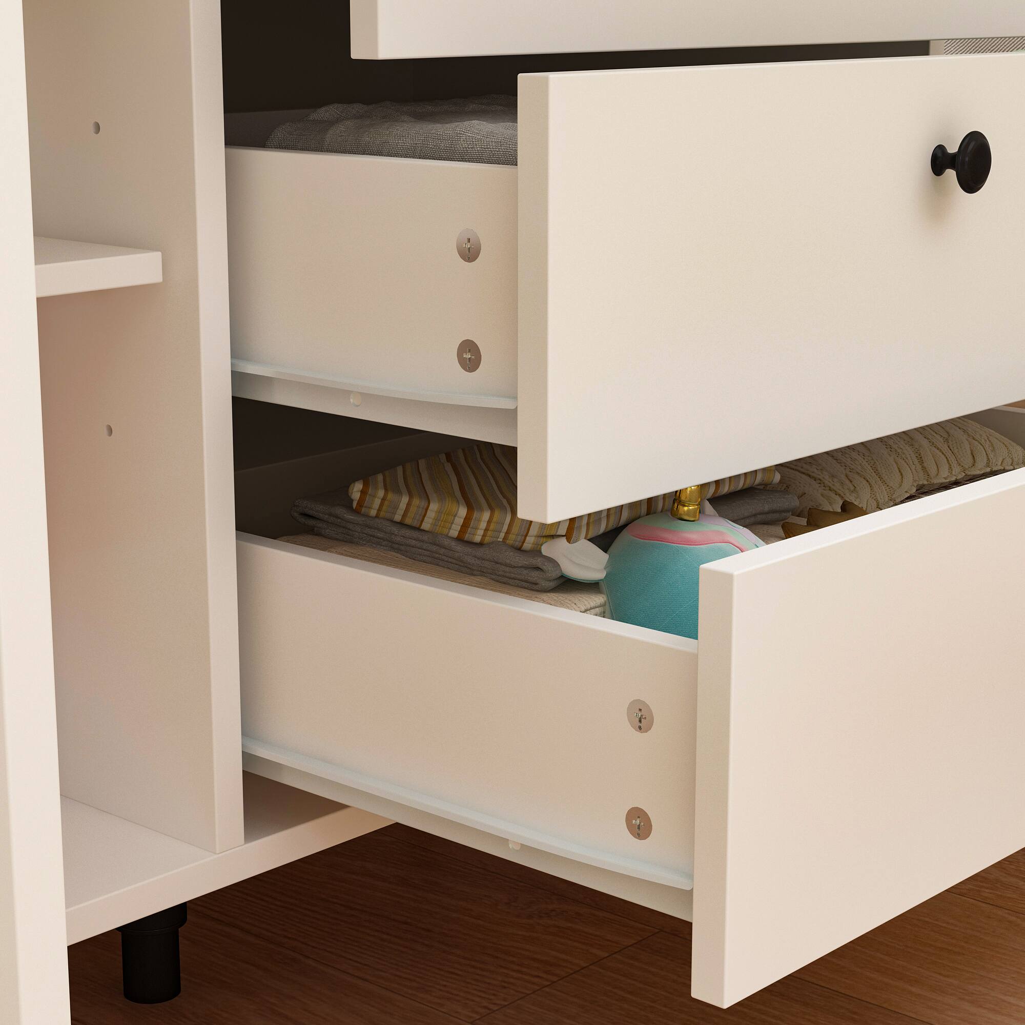 Alt View 7. FUFU & GAGA - FUFU&GAGA  Multi - Storage Nightstand: Press - Open & Robot - Chic Organizer - White.