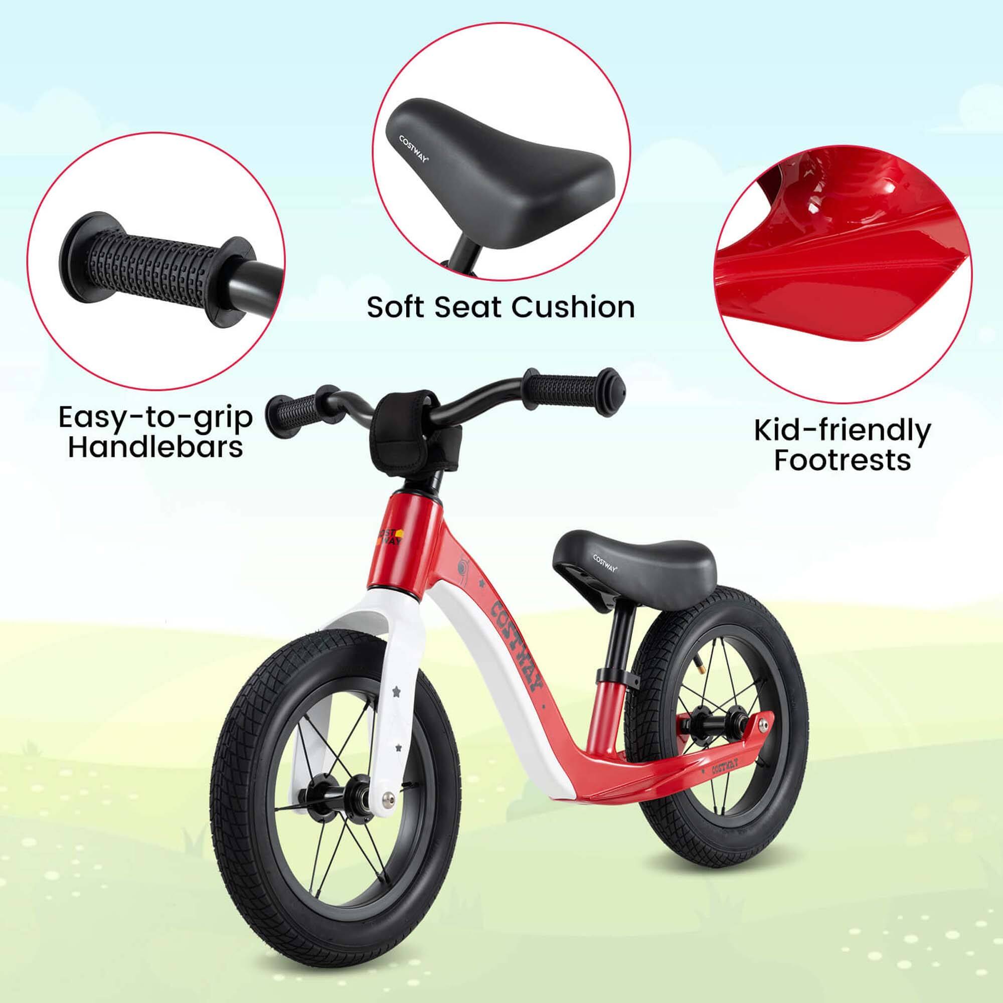 Easy-to-grip Handlebars  
Soft Seat Cushion  
Kid-friendly Footrests