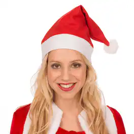 Smiffys - Fleece Santa Hat Costume Accessory - Red