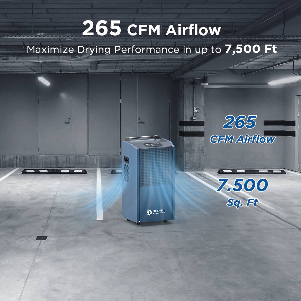 265 CFM Airflow  
Maximize Drying Performance in up to 7,500 Sq. Ft.