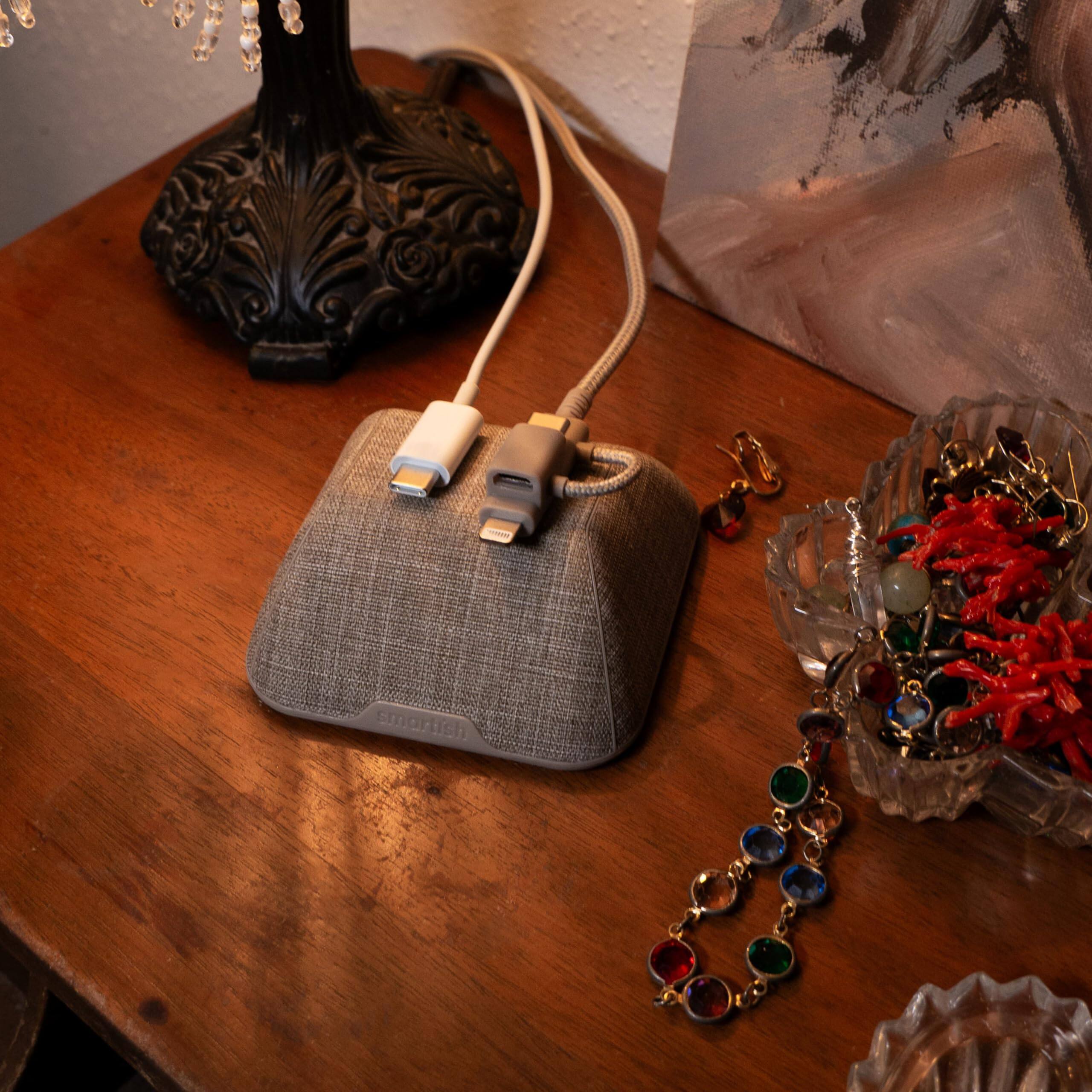 Alt View 5. Smartish - Smartish Magnetic Cord Holder - Cable Wrangler Desktop Charger Organizer - Teal Me More - Teal Me More.