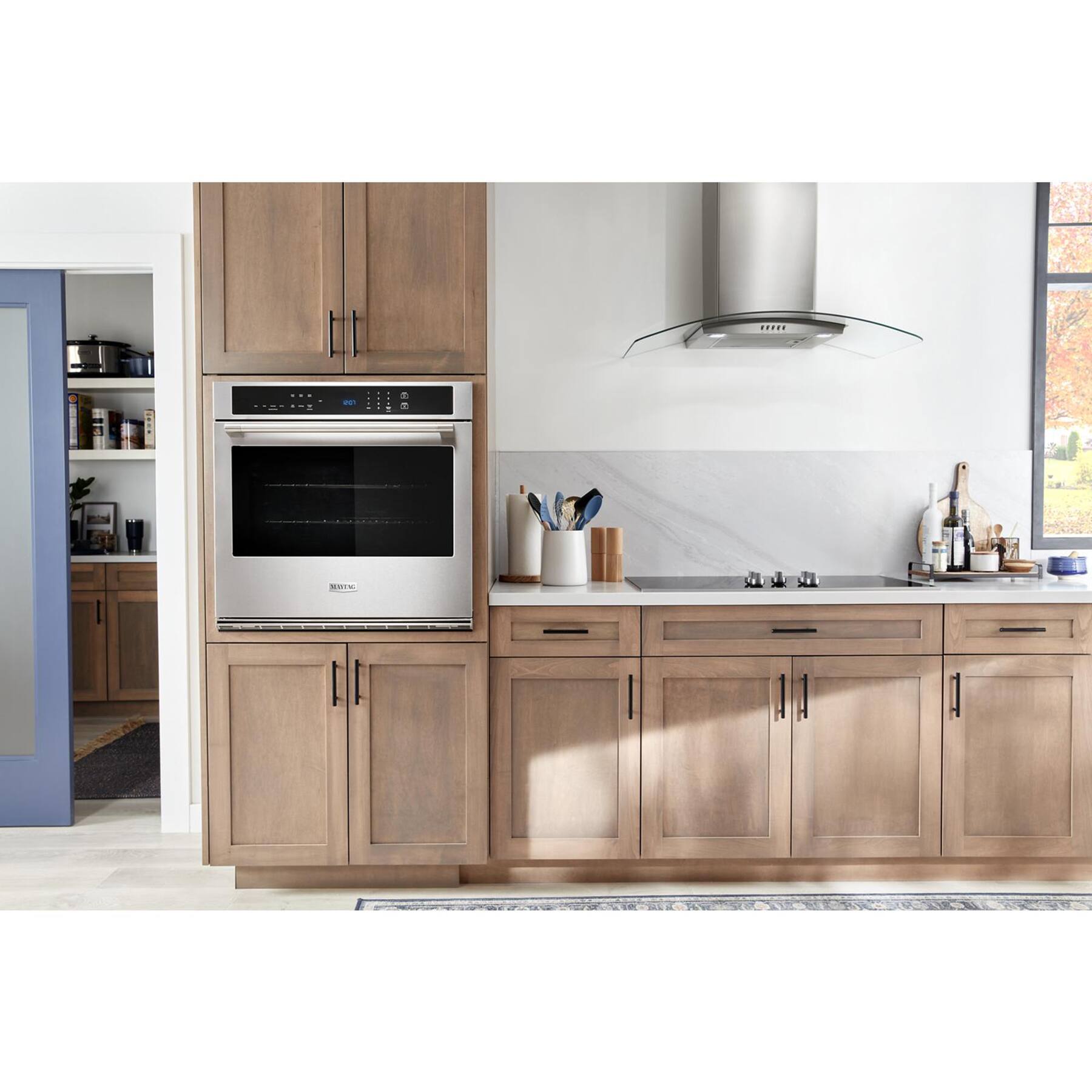 Alt View 21. Maytag - 30" Built-In Single Electric Convection Wall Oven with Air Fry - Fingerprint Resistant Stainless Steel.