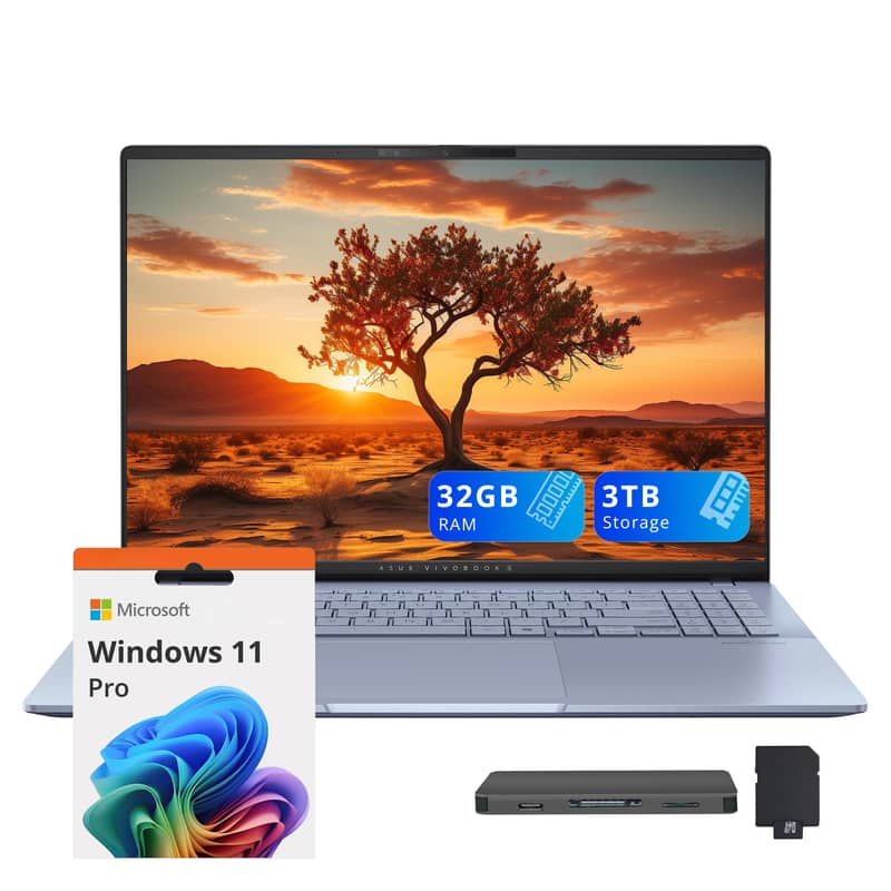 ASUS - 16.0" 2880x1800 Display Laptop,Ultra 9-285H,32GB,2TB SSD+1TB Dock Station,Intel Arc,Backlit Keyboard,Win11 Pro - Blue