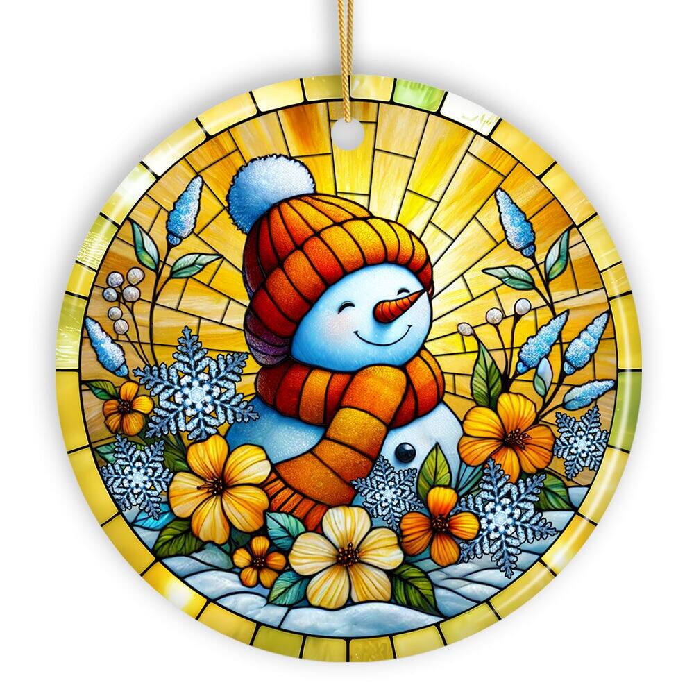 OrnamentallyYou - Warm Winter Glow Snowman Ornament Vibrant Holiday Charm for Festive Decor - Multi-colored