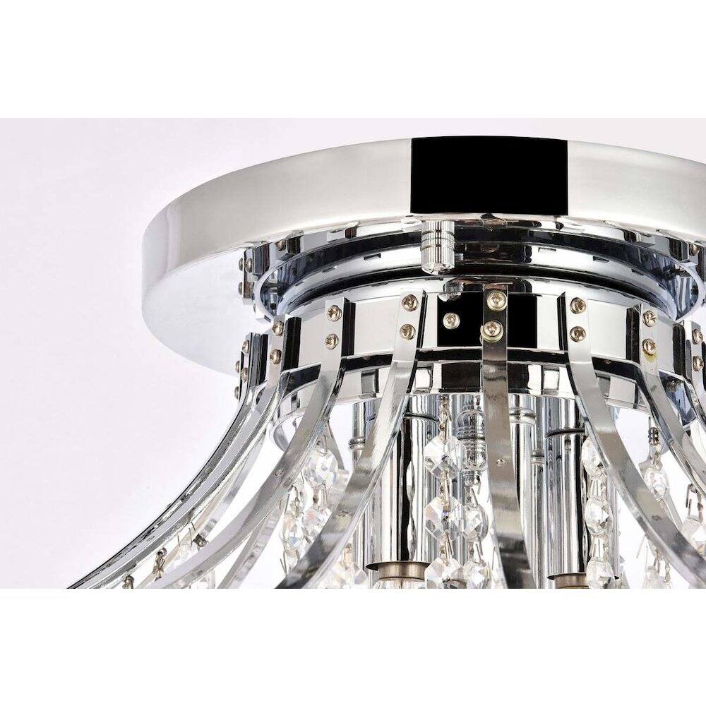 Front. Elegant Lighting - Toureg 6 light Chrome Flush Mount Clear Royal Cut Crystal - Chrome.