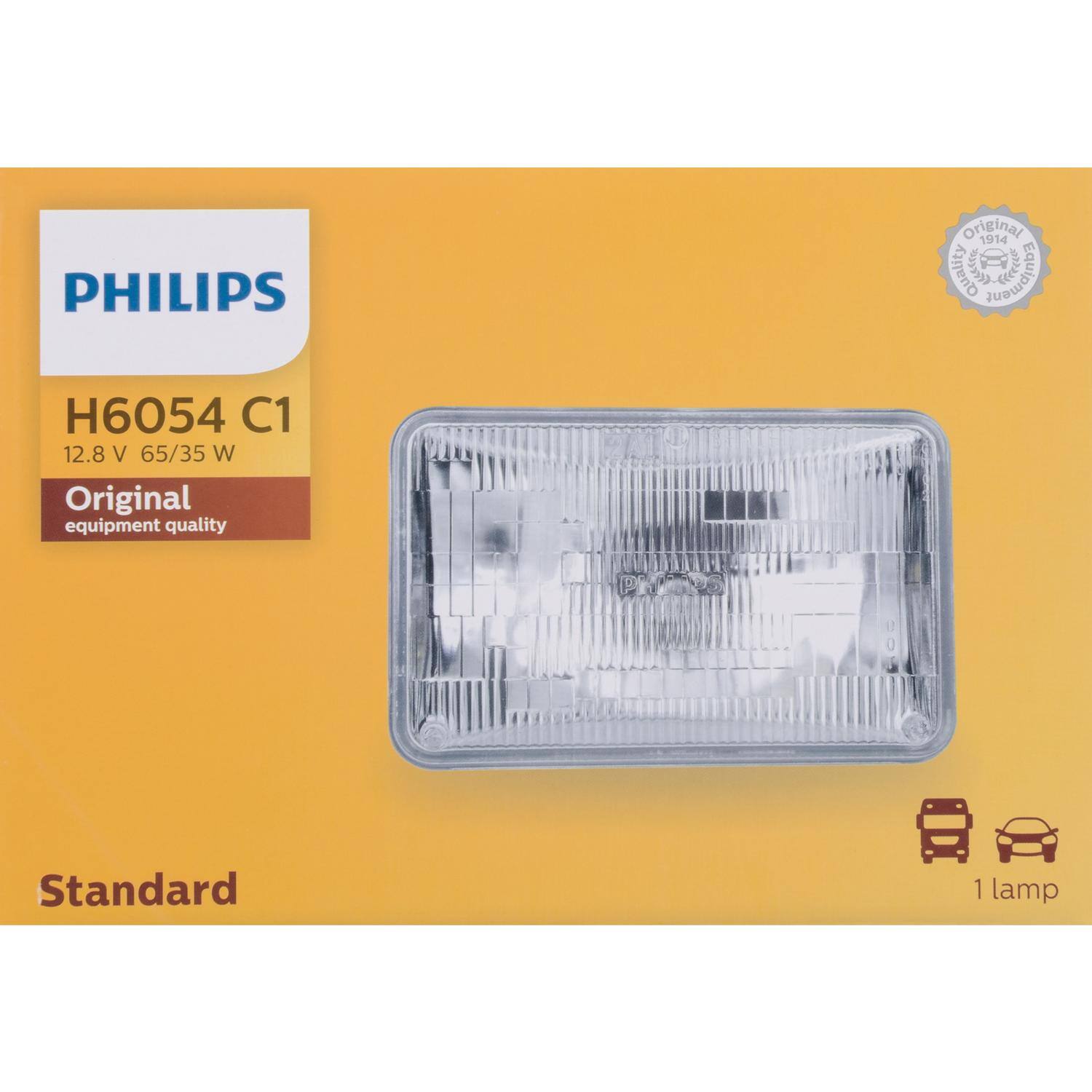 PHILIPS Original 1914 DY A Quality Supplement H6054 C1 12.8 V 65/35 W Original equipment quality Standard 1 lamp