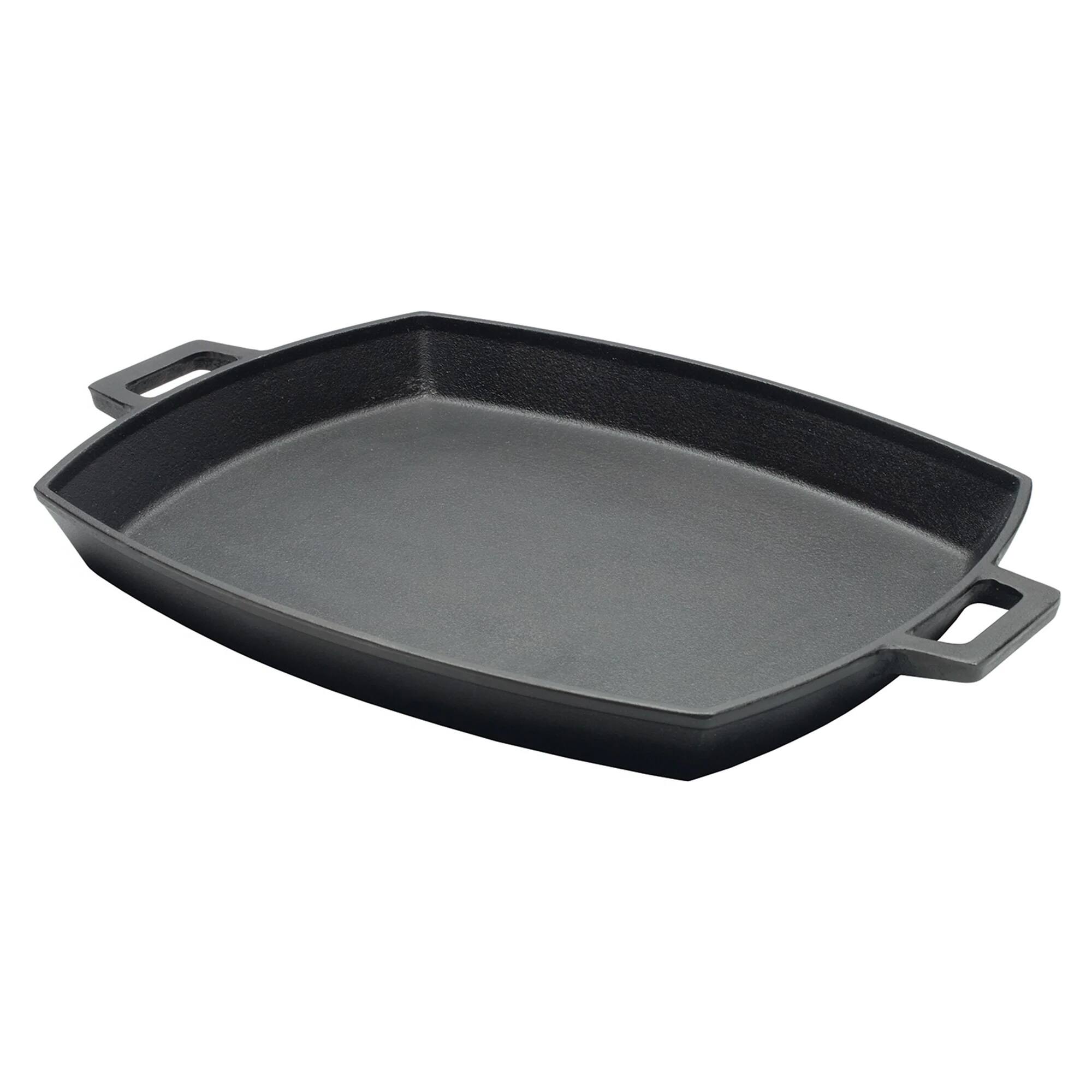 Alt View 1. Bayou Classic - Bayou Classic 12 x 14 Inch Cast Iron Shallow Pan with Wide Loop Handles, Black - Black.