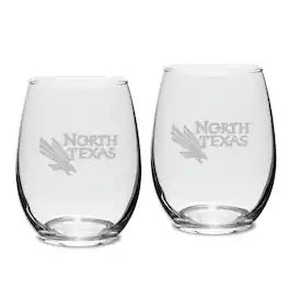 Jardine - North Texas Mean Green 15oz. 2-Piece Stemless Wine Glass Set - Multicolor