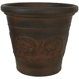 Sunnydaze - 16 in Arabella Polyresin Planter with UV-Resistance - Rust